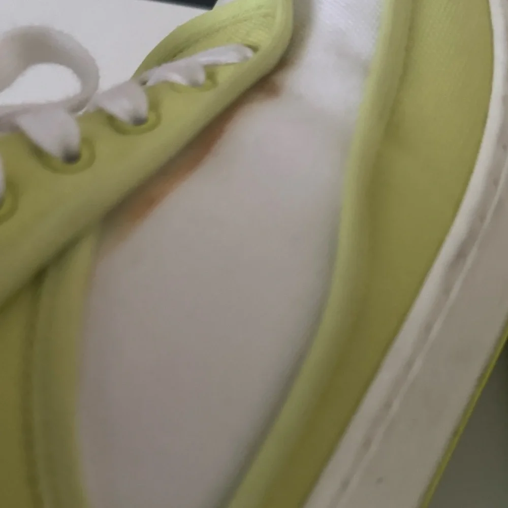 Chanel Fabric Womens Logo Sneakers 37.5 Yellow White